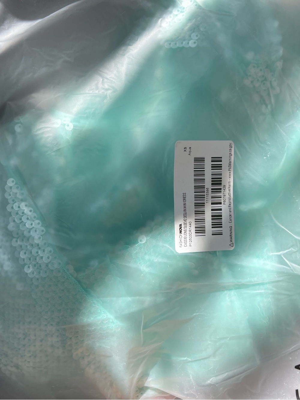Fashion Nova Sequin Mini Dress in Mint Green - Picture 2 of 2
